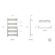 Heated Towel Warmer for Bathroom - Brushed Towel Warmer Rack, Wall-Mounted Heated Towel Rack and Dryer with 10 Stainless Steel Bars, Hardwired Electric Bath Towel Heater 120V, Grande