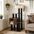 thumbnail image 4 of Gymax 53 5'' Tall Cat Tree for Indoor Cat Wooden Cat Tower Top Perch w/ Soft Padding, 4 of 10