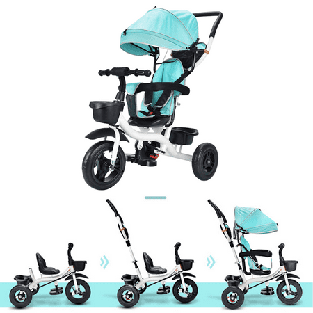 3-in-1 Baby Stroller Tricycle Kids Baby Pushing Tricycle Detachable Bike with Adjustable Push Handle Kids Toddlers Toy