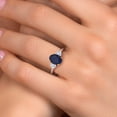 thumbnail image 4 of Gem Stone King 925 Silver and 10K Yellow Gold Blue Sapphire and White Moissanite Engagement Ring for Women | 2.66 Cttw | Oval 9X7MM | Gemstone September Birthstone | Size 5, 4 of 7