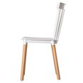 thumbnail image 3 of Modern Plastic Dining Chair Windsor Design with Beech Wood Legs, White, 3 of 7