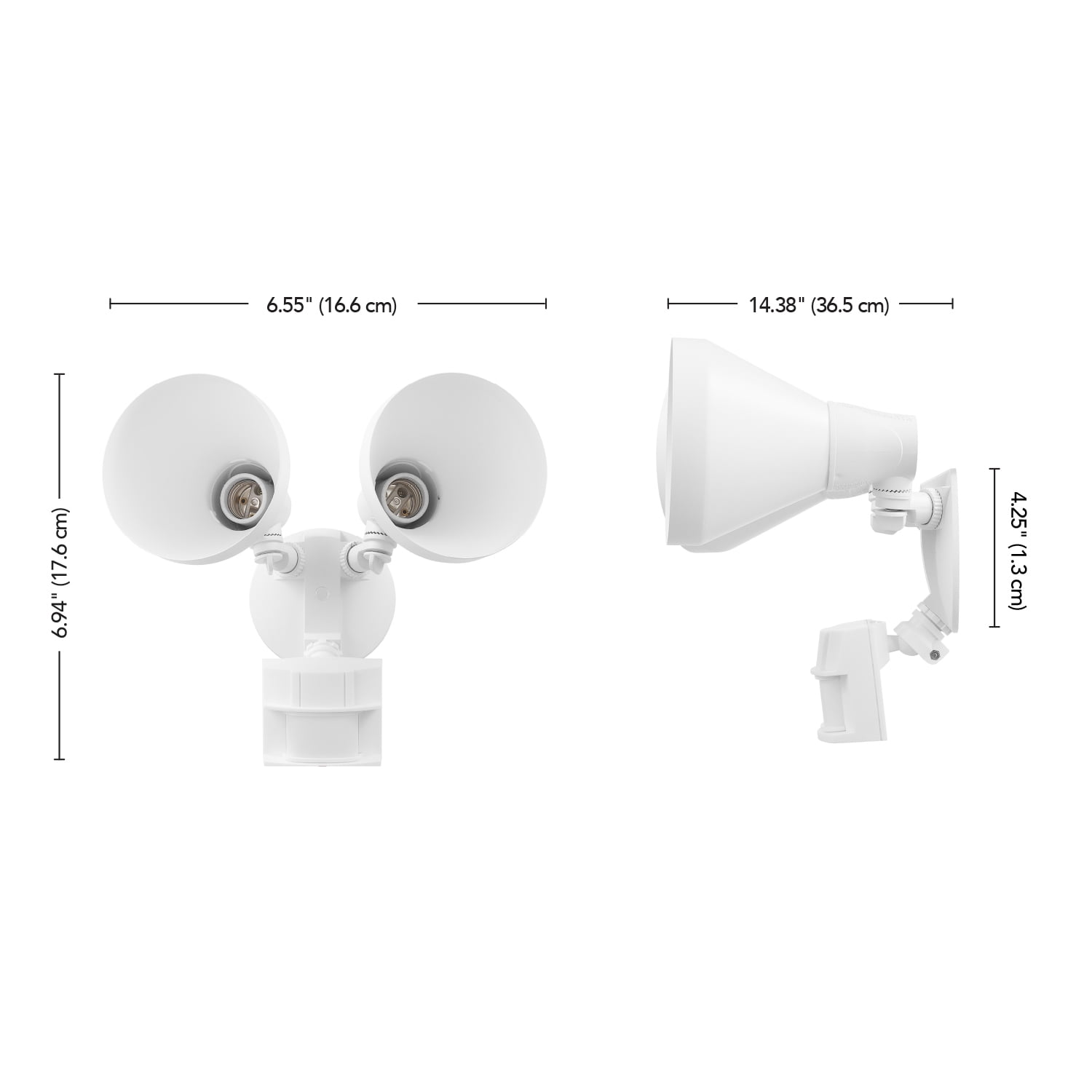Globe Electric 240 W Twin Head White Motion Sensor Security Flood Light