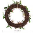 thumbnail image 5 of Coolmade Artificial Rose Flower Wreath, 14'' Door Wreath Adorn with Various Floral Fruitlet Eucalyptus Decor Fake Rose Spring Wreath for Front Door, Wall, Wedding, Home Décor (Pink & White), 5 of 7