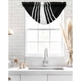 thumbnail image 4 of Waterfall Valances for Windows, Black White Stripe Kitchen Sheer Valance Curtains, Modern Rustic Vertical Striped Rod Pocket Elegant Swag Valances for Living Room Bedroom, 47.2"x38.5", 3 Panel, 4 of 8