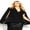 Black, variant on City Chic Women's Plus Size Emma V-neckline Cape-like Sleeves Jacket