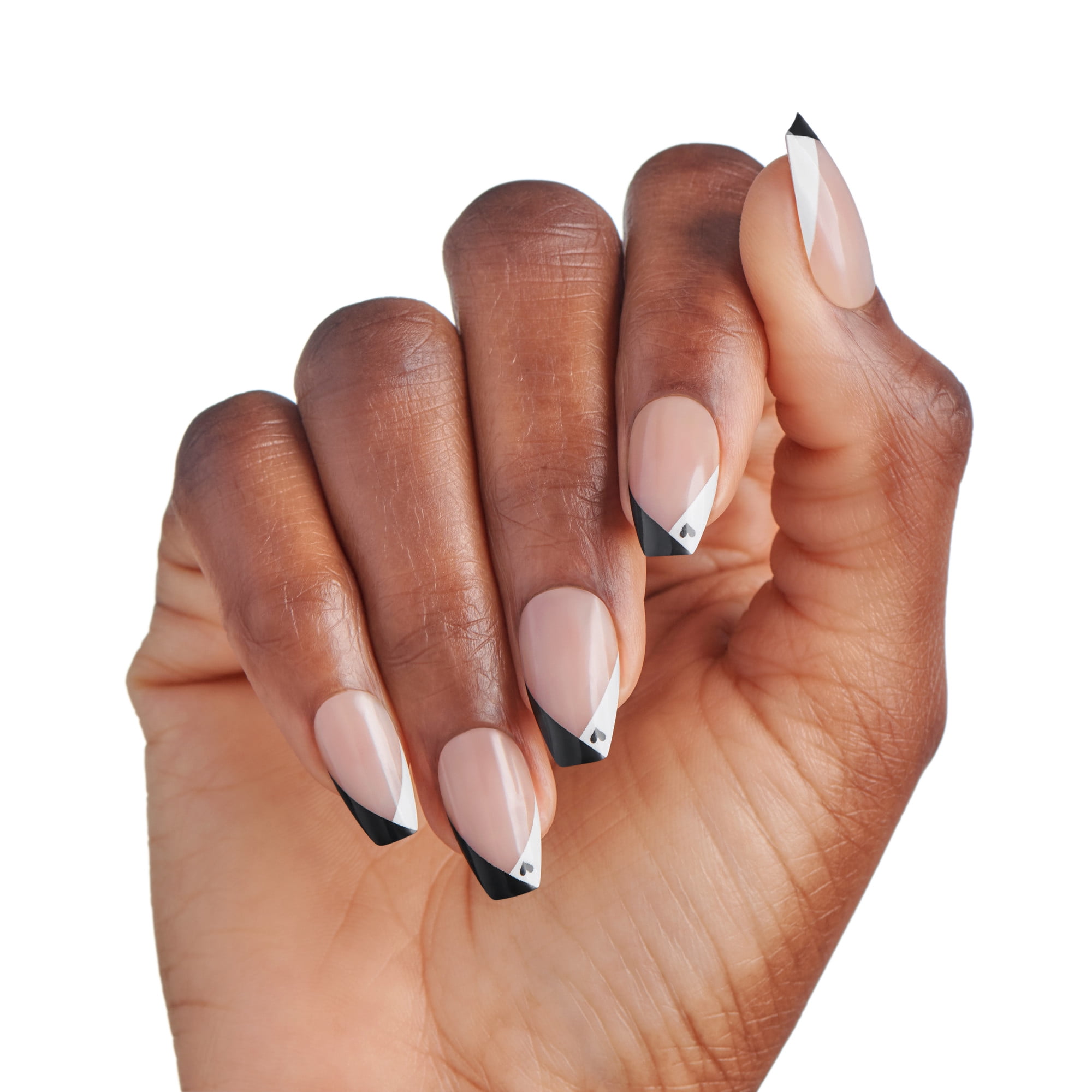 Kiss Salon Design Press On Nails, ‘Love in Color’, White, Short Coffin, 24 Count