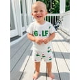 thumbnail image 6 of Baby Summer Outfits Casual Baseball/Golf Themed Crew Neck Short Sleeve Romper and Shorts 2 Pcs Set, 6 of 10