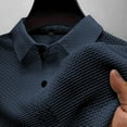 thumbnail image 4 of Blusa y camisa de manga corta con cuello vuelto para hombre, blusa de manga corta de seda helada con solapa y botones para hombre, 4 of 4