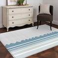 thumbnail image 3 of Blue Striped Area Rugs 3'x5', Washable Small Throw Rugs for Living Room Bedroom, Abstract Modern Geometric Stripes Indoor Outdoor Rug Non-Slip Low Pile Carpet Runner Reversible Floor Mats, 3 of 8
