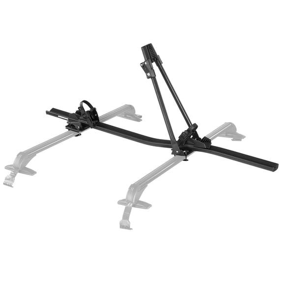 Upright Roof Mount Bike Carrier, 33 lb Capacity, Aluminum Rooftop Rack with Lock for SUV or Car Crossbars, Black