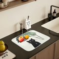 thumbnail image 5 of Yayeee Dish Drying Mat for Kitchen Counter 16" x 18" Microfiber Super Absorbent Coffee Decorative Pad, Black Cat Umbrella, 5 of 9