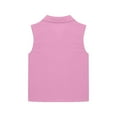 thumbnail image 6 of Fesfesfes 5-16 Years Girls Cotton Linen Shirts Solid Color Sleeveless Summer Vacation Tunic Tops Oversized Tshirts V Neck Dressy Blouses Button Turn Down Tops(Pink,15 Years), 6 of 7