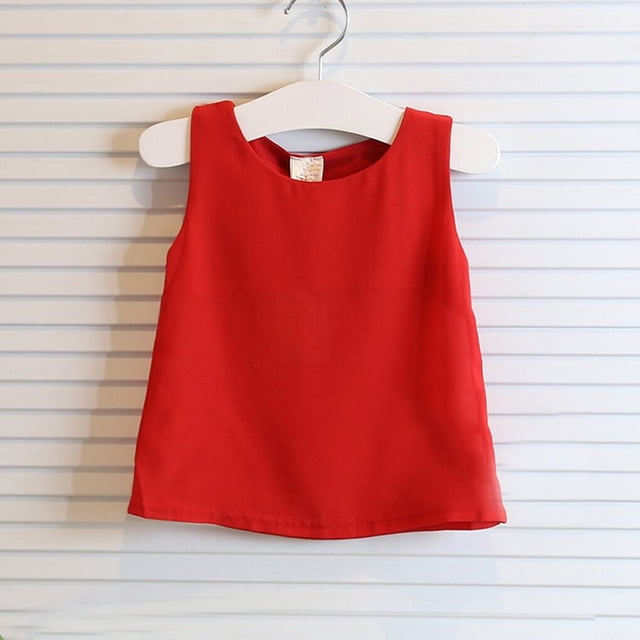 Conjunto de verano para niña Sonducket 2 uds chaleco de gasa de lunares con lazo camiseta para bebé y niño
