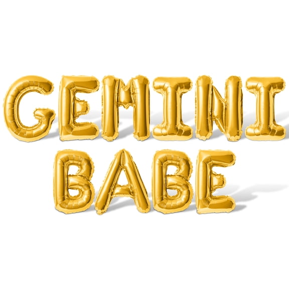 Letter Balloons - GEMINI BABE 16" Inch Alphabet Letters Foil Mylar Balloon Gemini Birthday Party Banner (Gold)