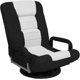 thumbnail image 1 of Songqin Swivel Gaming Chair 360 Degree Multipurpose Floor Chair Rocker for TV, Reading, Playing Video Games w/Lumbar Support, Armrest Handles, Adjustable Foldable Backrest - Black/White, 1 of 16