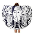 thumbnail image 1 of JSDART 60 inch Round Beach Towel Blanket Screaming Girl Tentacles Roses Venus Flytrap Tattoo Surrealistic Label Travel Circle Circular Towels Mat Tapestry Beach Throw, 1 of 2