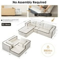 thumbnail image 4 of Vorthio 121" Oversized Modular Sectional Sofa, Velvet Cloud Couch with Chaise, L Shaped Boneless Couches for Living Room, No-Assembly (Letf Facing Chaise,White), 4 of 5