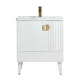 thumbnail image 4 of Fine Fixtures Venezian Collection - 30" Single White Bathroom Vanity, Brass Handles., 4 of 4