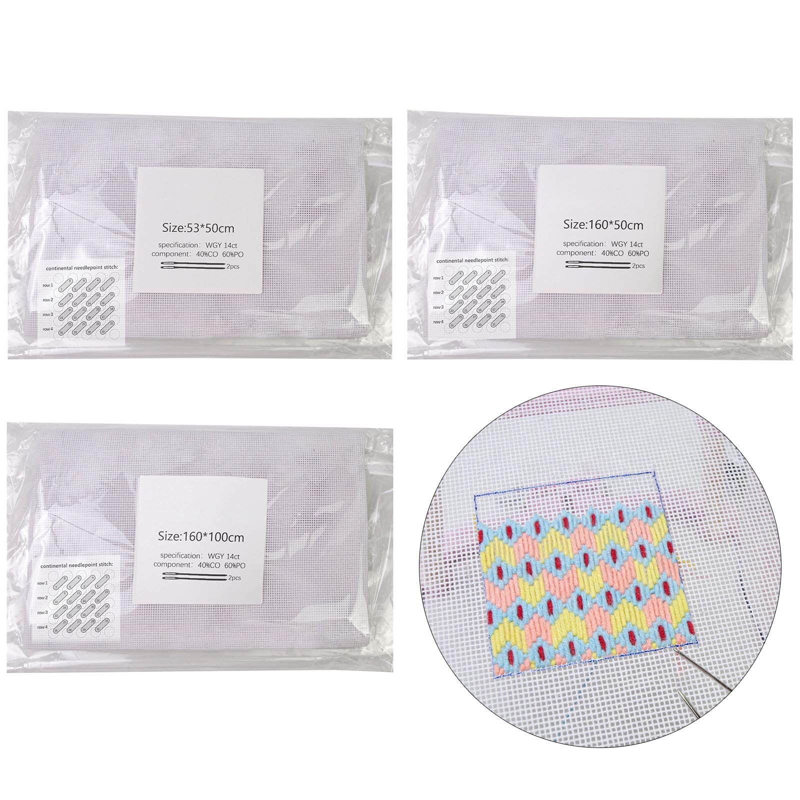 URTERYSER 14CT Canvas Sheets Needle Point Canvas Practical Meshes Sheets Needlepoint Canvas Meshes for Embroidery Crochet Projects