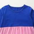 thumbnail image 4 of Odeerbi Kids Girls Long Sleeve Rainbow Striped Cotton Dress Spring Fall Cute A-Line Dress Color Blocked Round Neck Loose Casual Dress Kids Girls Clothes, 4 of 5
