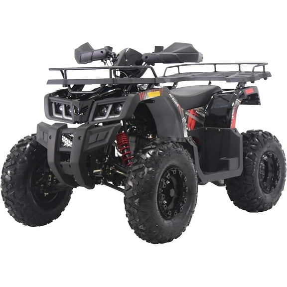 Coleman Powersports AT200R 169cc Adult Gas ATV, High-Speed Off-Road Quad Up to 38 MPH & 20 Miles Range, Automatic Transmission, Front & Rear Cargo Racks, Ages 16 and Up, Black