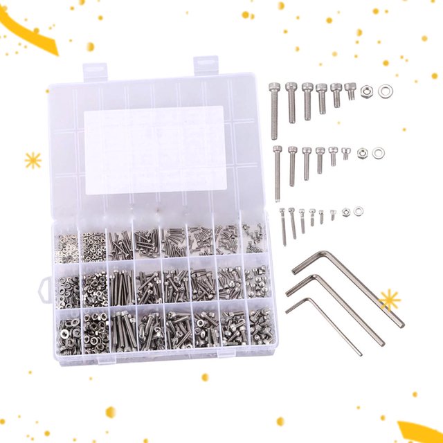 ELAYARD 1080Ud Kit De Tornillos Y Tuercas Con Hexagonal Acero Inoxidable Anti Óxido Para Reparaciones