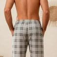 thumbnail image 5 of Stamzod Summer Pajama Pants Men Fashion Plaid Straight Soft Pajama Bottoms with Pockets Sleepwear Casual Oversized Pajamas for Men Gray S, 5 of 6