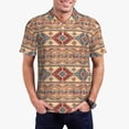 thumbnail image 2 of Balery Traditional Tribal Aztec Printed Men’s Short Sleeve Polo Shirt, Midweight Men's Shirt,Golf Polo shirts -Large, 2 of 8
