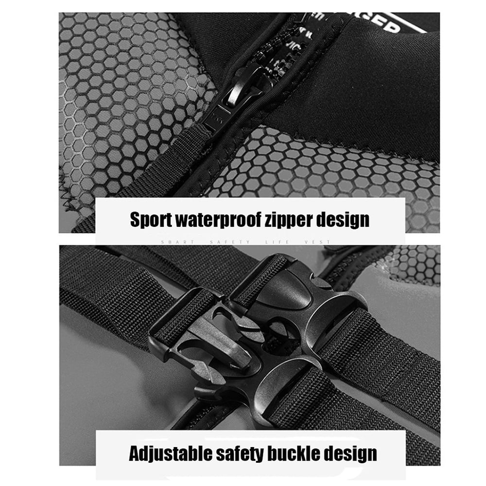 Naiflowers Adult Life Jacket, Nylon/Neoprene Gray, 3XL