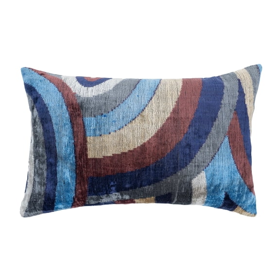Atlantic Silk Velvet Ikat Pillow, 16" X 24" Case Only
