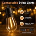 thumbnail image 5 of DAYBETTER S14 Outdoor String Lights, 100FT(2*50FT) Waterproof Hanging Lights, with 30 Shatterproof Edison Bulbs, for Garden, Patio, 5 of 7