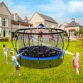 thumbnail image 3 of KOFUN Trampoline for Kids and Adults, 1000LBS 12FT Trampoline with Safety Net, Basketball Hoop, 4 Wind Stakes, Light, Sprinkler, 8 Socks - Recreational Trampoline for Backyard, 3 of 7