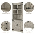 thumbnail image 2 of 67" Tall Corner Storage Cabinet with Glass Doors & Adjustable Shelves - Farmhouse Accent Cupboard with Barn Doors for Living Room, Kitchen & Dining Room, 2 of 8