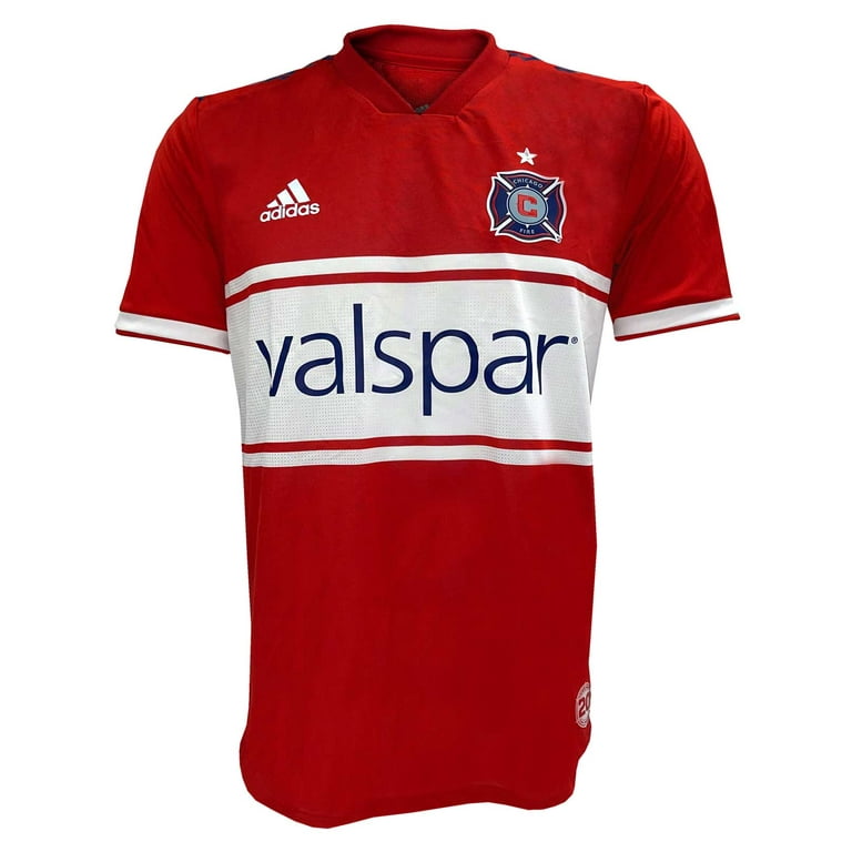 Adidas Men's MLS Chicago Fire (2 Pack) Soccer Jersey & S/S Tee T-Shirt (M)  