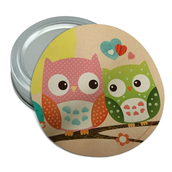 Owl BFFs Best Friends Couple Love Round Rubber Non-Slip Jar Gripper Lid Opener