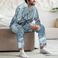 thumbnail image 5 of Wukai Winter Reindeer In Snowy Mountains Men's Long-Sleeve Pajama Set - Comfortable Sleepwear with Button-Down Shirt and Pants-Medium, 5 of 6