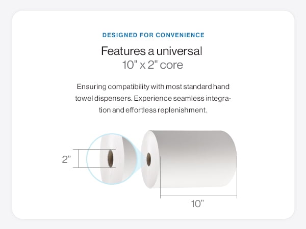 EZbrnd Premium High Capacity 10" TAD Hardwound Paper Hand Towel Roll for Commercial/Washroom/Office, 800ft x 6 Rolls