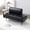 Black + PU Leather + Foam + 2 Seat, variant on 55"Inch Width Modern End of Bed Bench,Black Faux Leather Upholstered With side table, 360-degree Swivel tray couch,Entryway Ottoman,Window Bench with Metal Legs for Bedroom, Living Room