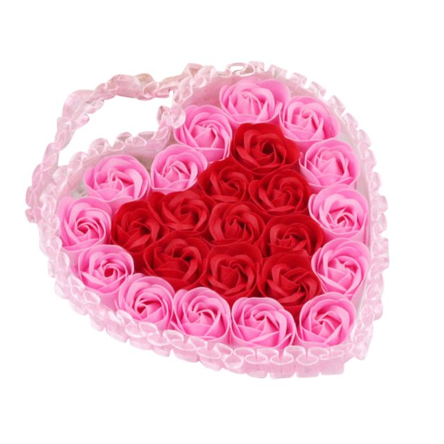 Fiesta de Cumpleaños Favorece 24 Piezas de Rojador en Polvo / Oro Rosa Aromático Regalo de Fiesta de Jabón Rosa con Caja de Regalo Y Cinta Cinta de Oro Rosa