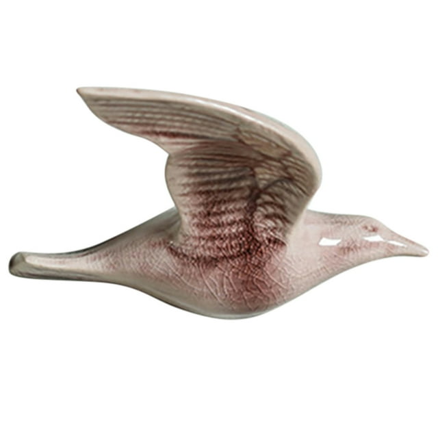 3D Ceramic Flying Birds Wall Decor Creative Birds Hanging Ornament for Home Great Gift Home Furnishings for Living Room Bedrom Simple Bird Pendant Durable  Wine Red Type B