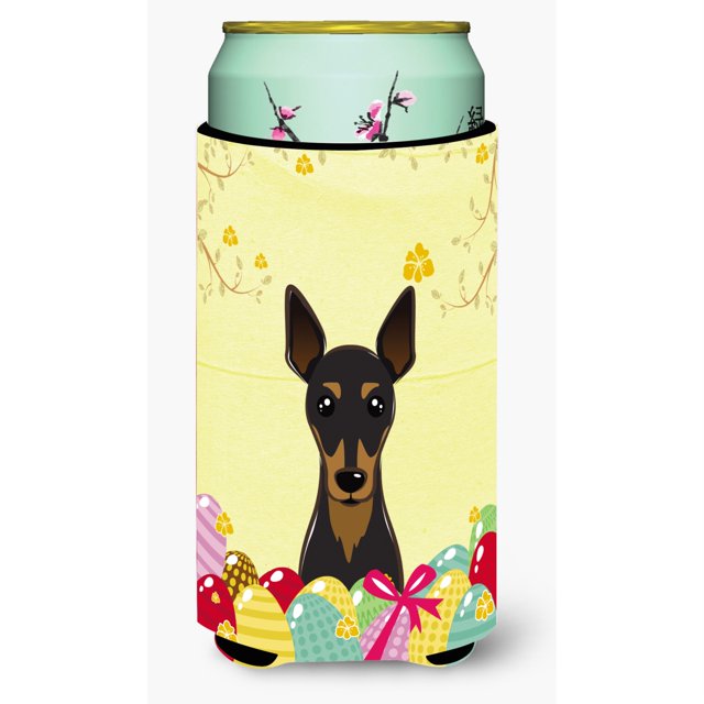 Caroline's Treasures BB1922TBC Min Pin Búsqueda de huevos de Pascua Koozie multicolor