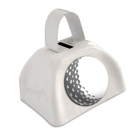 Golf Ball - Golfing White Cowbell Cow Bell