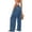 Blue, variant on Wide Leg Pants for Women, Women's Solid Color Elastic Denim Double Pocket Leggings, Fitness and Casual Leggings Cropped Pants, Palazzo Pants
