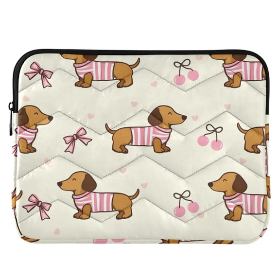 ALAZA Puppy Cherry Bow Pattern Laptop Sleeve Case for 13-14 Inch Computer Cover Bag Medium