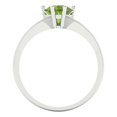 thumbnail image 4 of 1 ctw Solitaire Anniversary Ring for Women | Heart Cut Natural Peridot | Hyperallergenic Solid 14K White Gold, 4 of 5
