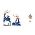 thumbnail image 1 of Estatua Nórdica De Reno Con Hojas, Figura Abstracta De Animal, Pareja De Alces, Adorno De Metal Para Mesa, Chimenea O Decoración Del Hogar., 1 of 8