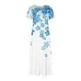 thumbnail image 4 of SMihono Robes Bohèmes d'Été pour Femmes Grande Taille Mode d'Été Imprimée à Manches Courtes Col Rond Robe à Bretelles à Enfiler, 4 of 5