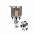 thumbnail image 2 of 203SW-PC-G53 Innovations Lighting Bell - 1 Light Wall Sconce In Industrial Style-10 Inches Tall and 5 Inches Wide-Polished Chrome Finish-Light Smoke, 2 of 2