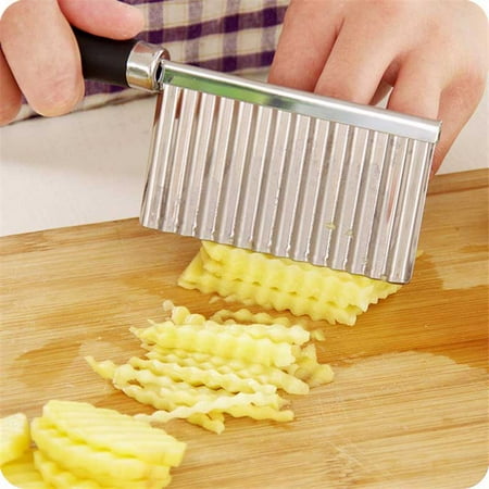 

Potato French Fry Cutter Stainless Steel Kitchen Accessories Wave Knife Serrated Blade Chopper Carro
