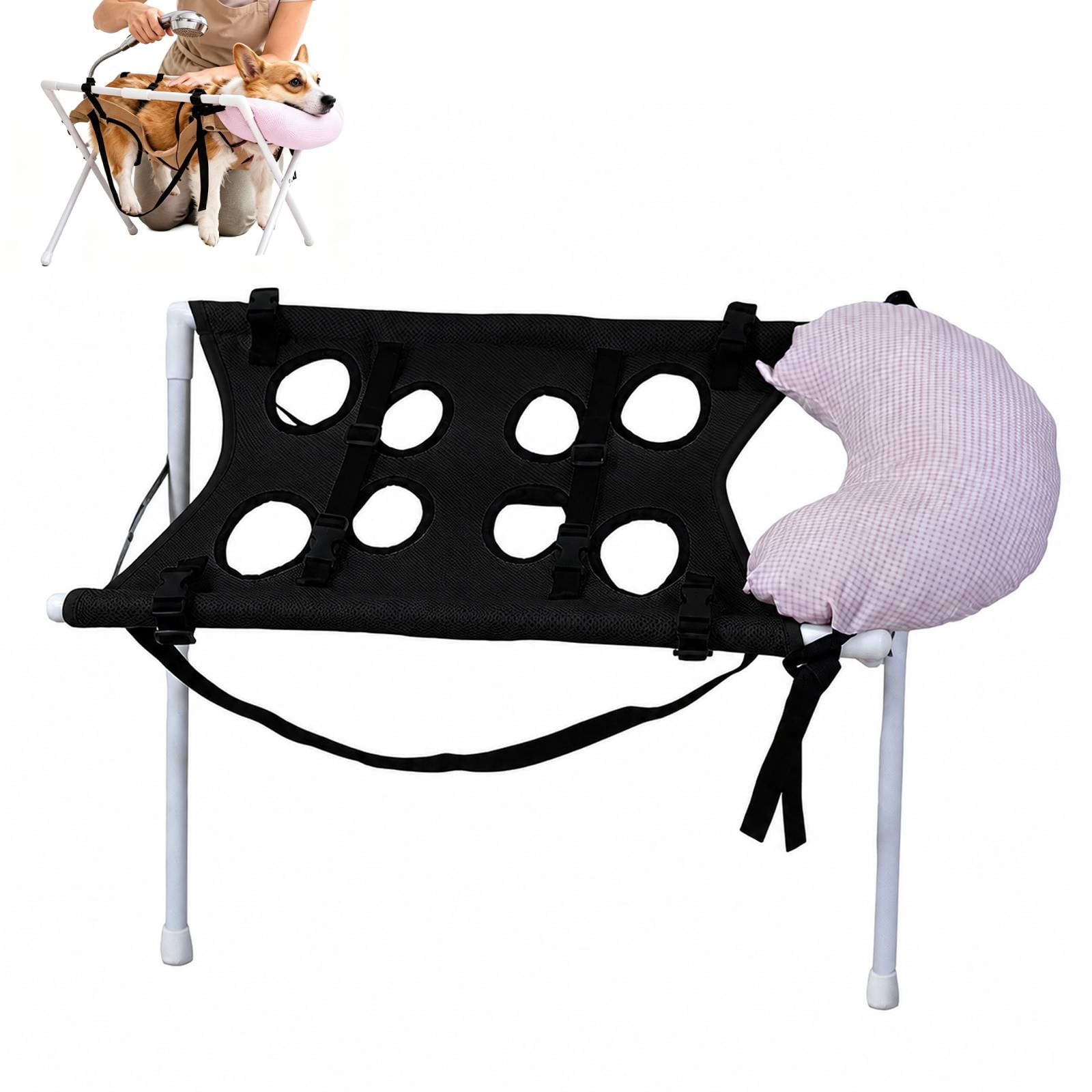 Dog Grooming Hammock - Foldable Pet Wash Sling Portable Grooming Stand,Pet Restraint Hammock Nail Care Hammock For Small Medium Pets Puppies Cats Home Salon Nail Trimming Ear